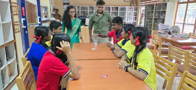 Student Librarians on Teachers' Day - Mast. Akhil and Mis.. Fidha